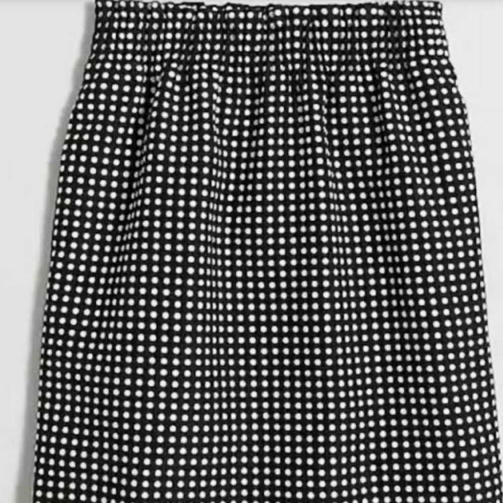 J. Crew Sidewalk Mini Skirt B&W Polka Dot Paper Bag Skirt Size 12 NWOT!